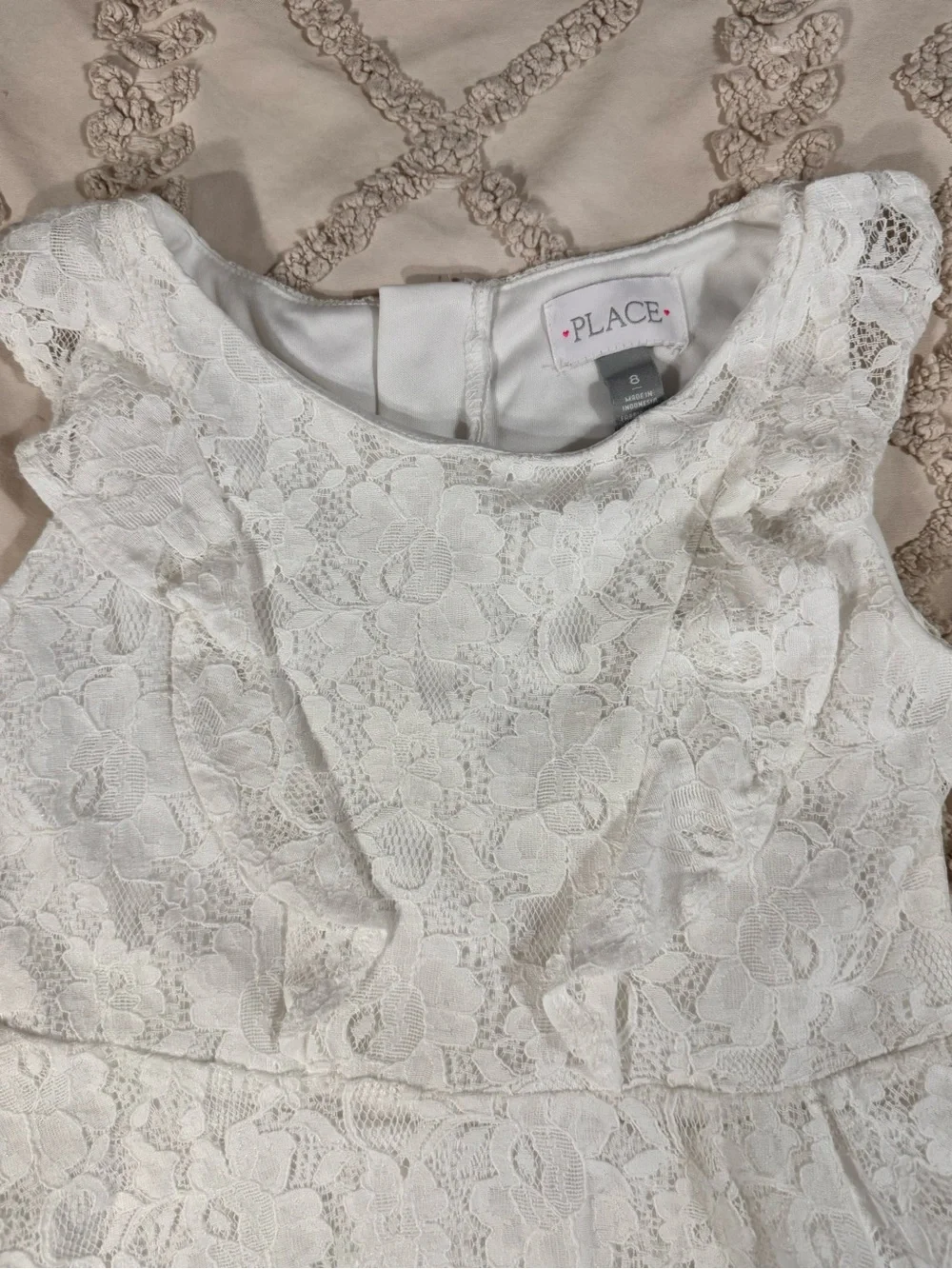 The Children's Place White Lace Fit-and-Flare Dress